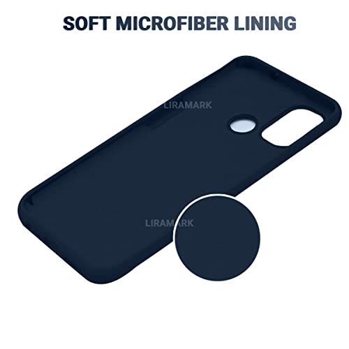 Image of LIRAMARK Liquid Silicone Soft Back Cover Case for OnePlus Nord N100 5G / 1+Nord N100 (Midnight Blue)