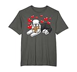 Bobtail Antiguo pastor inglés Perro Con Peluche Y Corazones Camiseta