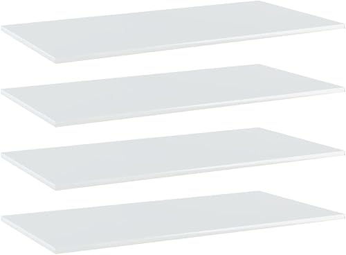 Miniatura 389 de Juego de 4 tableros de estantería, paneles de repuesto, unidades de almacenamiento, estantes de exhibición organizadores, gris hormigón, 31.5 x 11.8