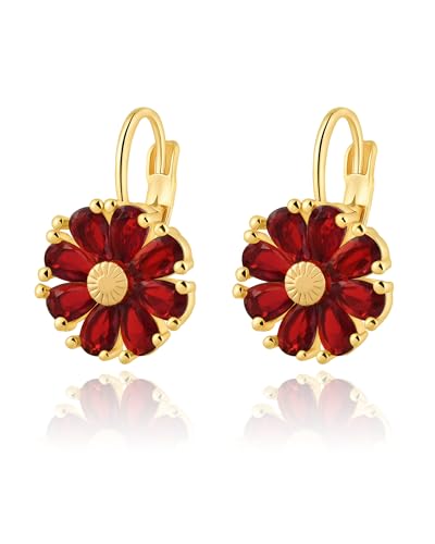 Gold Plated Flower July Birthstone...