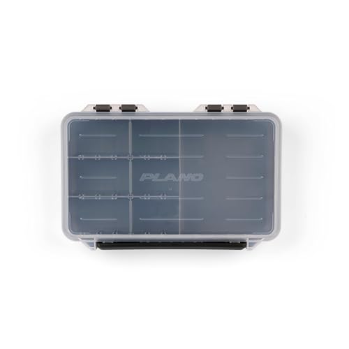 Image of Plano StowAway 3600 50 /50 Split Stow Tackle Box with Corrosion-Preventive Rustricor, Single Latch Design, Transparent DuraView Lid, Stackable Storage for Fishing Bait, Lures and Gear