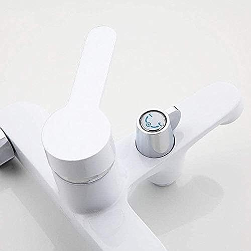 Ensemble de douche blanc et laiton chromé multicolore haut débit - 2