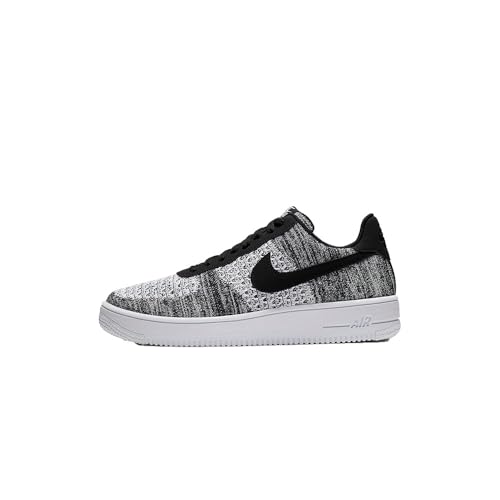 Nike Men's Air Force 1 Flyknit 2.0 Basketball Shoes, Black Pure Platinum Black White 1, 8