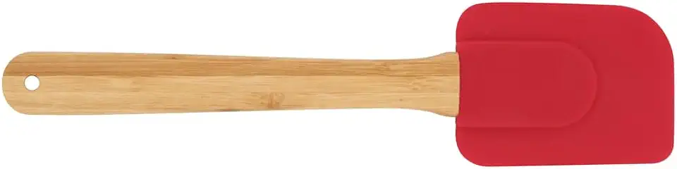 Mor - Espátula Reta Silicone e Bamboo Vermelha