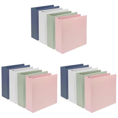 Image of Samsill Plant-Based 3 Inch Durable D-Ring, View Binder, Eco-Friendly, USDA Certified Biobased, 4 Count, Pack of 3, Boho Assortment
