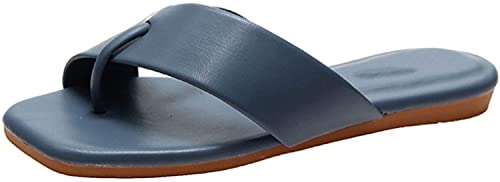 LIUDAN Sandales Plates pour Femmes à la Mode d'été Sandales compensées Basses Confortables Chaussons légers pour la Maison Chaussures décontractées de Plage matériau PU Artificiel solex antidérapant