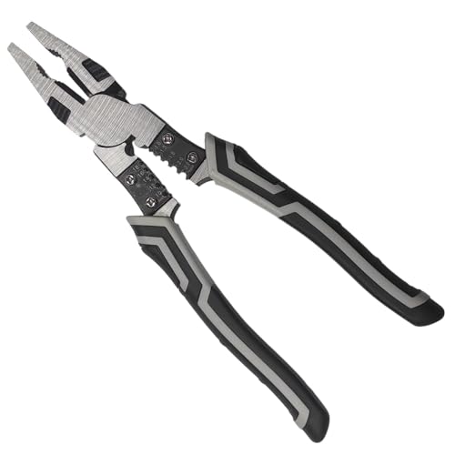 Image of iraaji 5-in-1 Multi-Function Lineman Plier | Stainless Steel Wire Stripper, Cutter, Crimping Tool, Wrench & Gripping Pliers | Heavy-Duty Multipurpose Electrical Hand Tool for Electricians & DIY Use