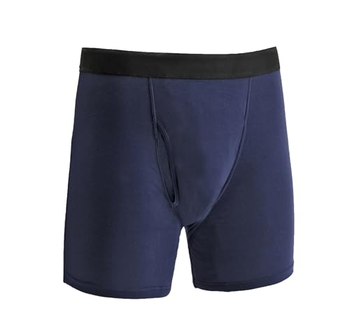 【お試し1枚】さわやか安心ボクサーパンツ 失禁パンツ 男性用 尿漏れパンツ 尿漏れ防止 テレビ通販 軽失禁 50t (JP, アルファベット, L, 1, ネイビー)