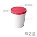 Tovolo Sweet Treat, Reusable Ice Cream Container for Homemade Ice Cream, Raspberry - 1 Quart Stackable Storage Tubs with Silicone Lids for Freezer - BPA-Free & Dishwasher-Safe