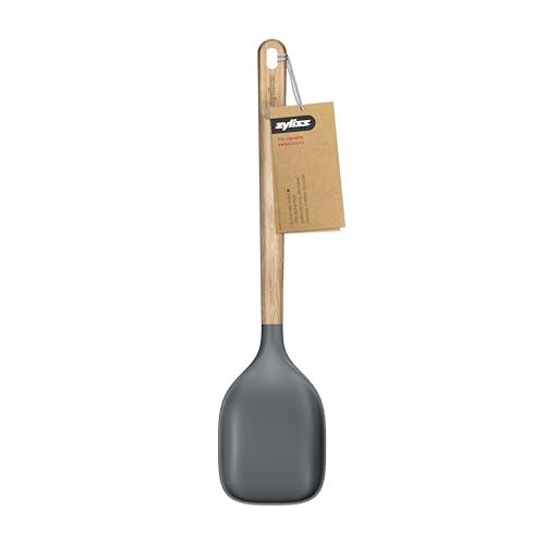 Zyliss Cooking Spoon, Oak Wood Handle, Every Day Use Serving Spoon for Cooking and Stirring, Heat Resistant PBT Head, Anti-Scratch for Non Stick Pans, 32cm, Handwash Only