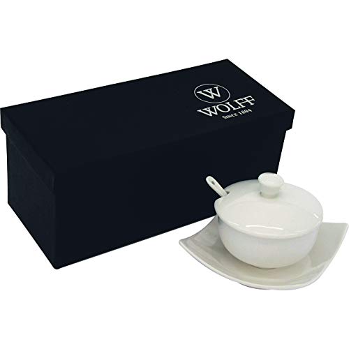 Açucareiro com Prato Wolff modelo Lyon 22 x 8,5 cm