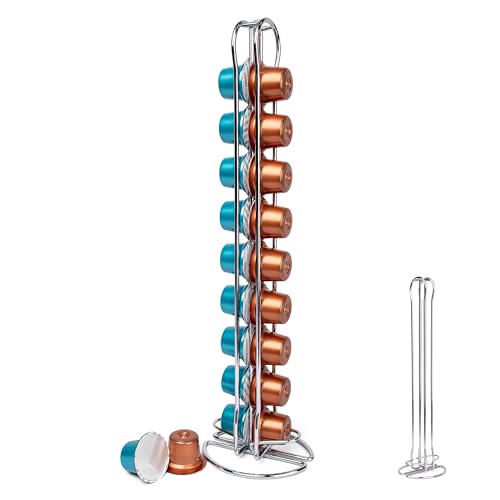 Organizador de Cápsulas de Café - Soporte para 20 Cápsulas de Nespresso, Portacapsulas Acero Inoxidable Para Mesa, Oficina, Comedor (20 Cápsulas)