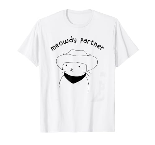 Gatto Cowboy Howdy Partner di Meowdy Maglietta