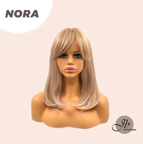 Miniatura 6 de Peluca rubia lacia NORA con flequillo, pelucas de cabello largo sin pegamento para mujer, pelucas sintéticas naturales para uso diario (pelucas de