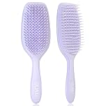 DUAIU Detangle Hair Brush, Detangling Brush For All Hair Types, Glide Curly Hair Brush Through Tangled Hair, Eliminates Knots, Two-Tiered Teeth, Paddle Brush For Women Men Kids with Flexible Bristles