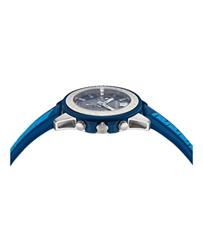Versace Greca Action Chrono Collection Luxury Mens Watch Timepieces with a Blue Strap and Dial Featuring a Stainless Steel Case2