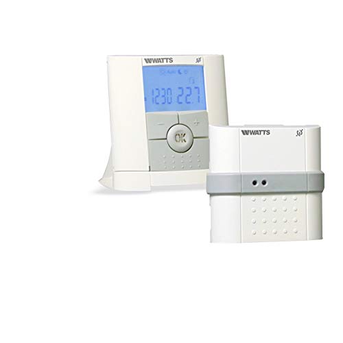 Watts - Termostato programable con 1 receptor de superficie y regulador termostático