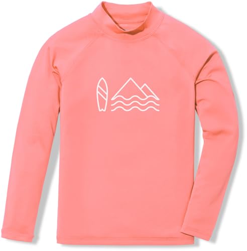 Image of TSLA Girls Long Sleeve Rash Guard Shirt, UV /SPF Water Beach Surf Swim Top, UPF 50+ Sunscreen Swimwear Shirts