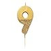 Talking Tables Gold Zahl 9 Geburtstagskerze mit Glitzer – Tortendekoration für Kinder, Erwachsene, 9., 90. Geburtstag, Jubiläum, Meilensteinzeitalter Ort mit günstig Kaufen-Talking Tables Gold Zahl 9 Geburtstagskerze mit Glitzer – Tortendekoration für Kinder, Erwachsene, 9., 90. Geburtstag, Jubiläum, Meilensteinzeitalter
