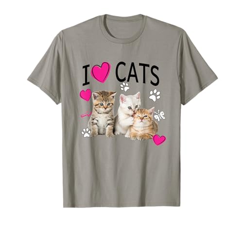 Maglietta I Love Cats | T-shirt amante dei gatti - I love Kittens Maglietta