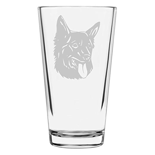 Etched Laser Art Croatian Sheepdog Personalized Dog Themed Pint Glasses - Custom Etched Pint Glassware, Ideal Gift for Dog Lovers, Drinking Glasses for Beer, Cocktails, Water & Juice