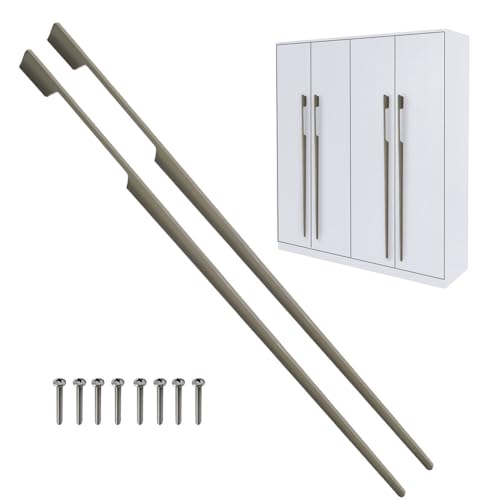 Image of VOLO Aluminium Wardrobe Handle - Elegant Pull Handle for Wardrobe Doors, Cabinet Doors, and Drawers in Kitchen, Office, and Bedroom (Pack of 2 Pieces) (SAC-40 Satin 36 Inch (900mm))