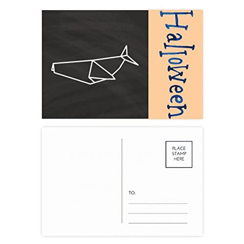 Cartes postales Halloween Origa Shark : 20 requins géométriques