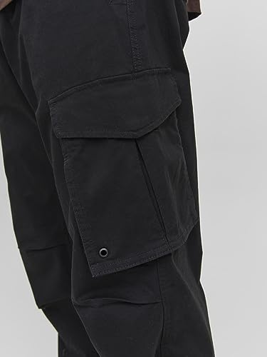 JACK & JONES Herren Cargohose JPSTKANE JJNOAH Cuffed -Relaxed Fit - S M L XL XXL, Größe:M, Farbvariante:Black 12242264