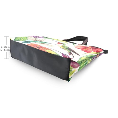 silk fabric zippered tote with zipper convenient womens purses and handbags for Prom Engagement Cocktail Party Wedding (Forest Hummingbird Beige) L3