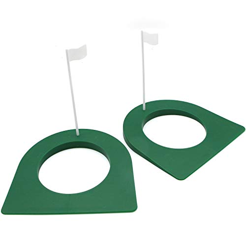 JETEHO 2 Pack Golf Practice Putting Cup Indoor Outdoor Gold Putter Training Aids