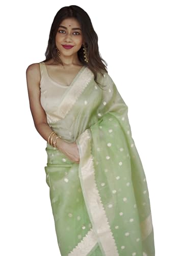Sugathari Sari Kanchipuram Kanchipuram en soie pour femme – Sari traditionnel de mariage et de fête avec chemisier – Sari ethnique indien en soie pour mariée,...