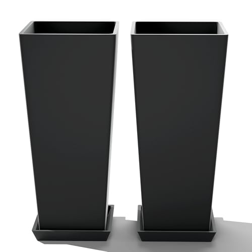 FENCY Set of 2 Tall Planters for Outdoor Plants, 24...