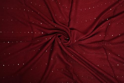 Image of Solid Sequin Stole with Tassels for Women & Men - Soft Lightweight Rayon Fabric | Available in 10+ Colours | 70 x 180 cm