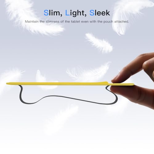 Image of MoKo Pencil Case Holder Fit The Apple Pencil (Pro and USB-C and 1st and 2nd Gen), Detachable Elastic Pocket for Stylus Pen with Elastic Band Attached to iPad Case, Light Yellow