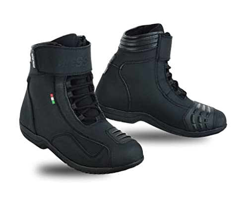 BI ESSE Scarpe Scarpette Moto Scooter Città Viaggio in Pelle Con Lacci (Nero, Sistema Taglie...