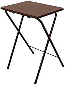 Amazon 折りたたみミニテーブル サイドテーブル ハイタイプ ウォールナット 幅48cm 高さ70cm スチール脚 木目調 完成品 デザイン家具 サイドテーブル オンライン通販