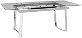 Acme Furniture Osias Dining Table, Chrome/Clear Glass