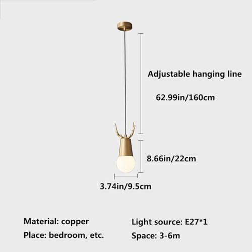 Lámpara de astas moderna regulable pequeña para iluminación de mesita de noche 7