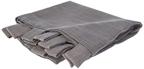 Douceur d'Intérieur Haltona Paire Droite Passants Effet Lin Tisse Haltona Polyester, Gris, 90x60 cm