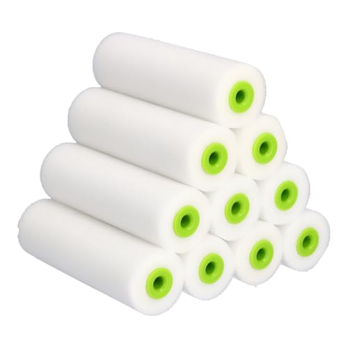 ToolSpace 10x Lackierwalze 11cm Farbwalze Farbroller Lasur Lackierrolle Nicht-Aggressive Lösemittelbeständig Lackrolle Schaumwalze Fein Lack Schaumstoffwalze Lackieren Polyurethan Schaumstoff Einsätze