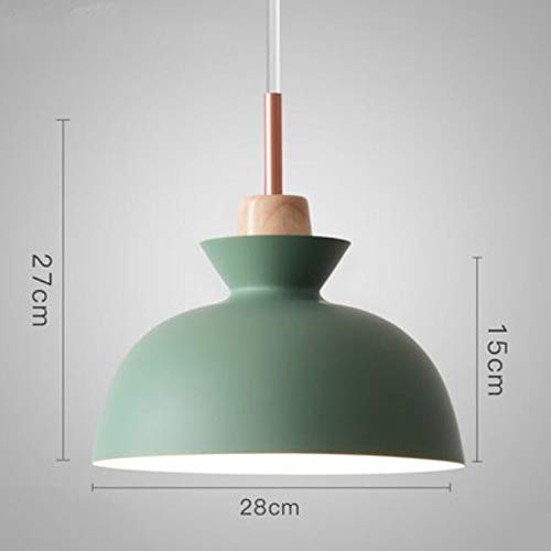 Lustre en bois massif rétro industriel E27 pour éclairage de salon - 7