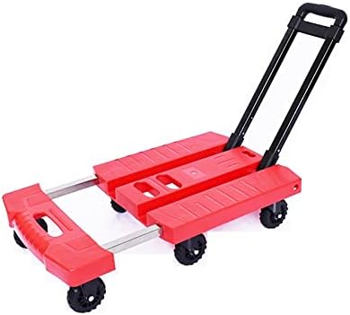 Heavy Duty Folding Push Cart Trolley - 330lbs Capacity, 6 Wheels for Home, Office & Travel - Adjustable Handle, Ideal for Moving Luggage & Cargo