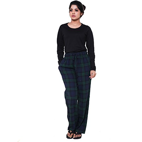 Image of Womens Multicolor Cotton Checkered Pyjama | Checks Pajama for women with Elastic & Drawstring Plus Size (S TO 8XL)
