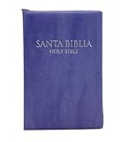biblia bilingue RVR 1960/ KJV color morada con cierre tamano manual