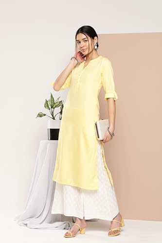 Image of Libas Womens Woven Design Viscose Straight Kurta for Women Suit