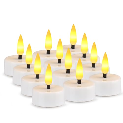 Elecphbo タイマーティーライト 煙のないキャンドル 炎なし ちらつきオートティーライト 電池式 タイミング機能 電池式 ティーライト 結婚式 クリスマス ホームパーティー 誕生日の祈り