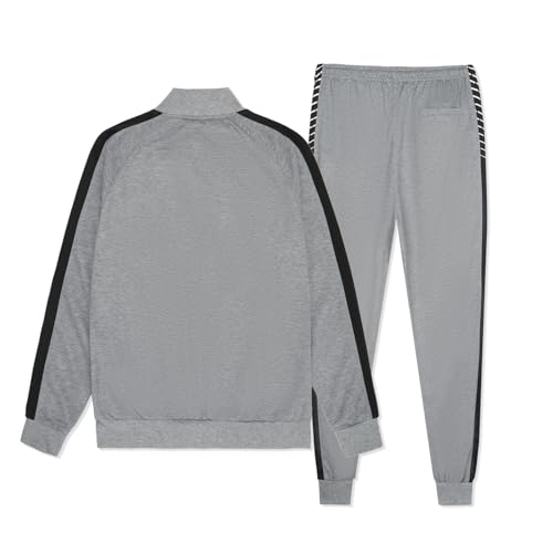 Image of LBL Leading the Better Life Men's Sweat Suit 2 Piece Outfit Casual Contrast Sports Jogging Tracksuits Set