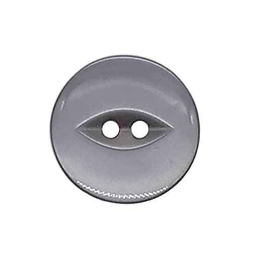 The Bead Shop 20 Pack Round Fish Eye Buttons, Baby Buttons, Sewing, Knitting & Crafts - Grey 14Mm / 22 Lignes
