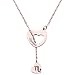 ENSIANTH Rose Gold Zodiac Signs Heart Necklace Stainless Steel Lariat Y Necklace Best Birthday Gift (Scorpio)