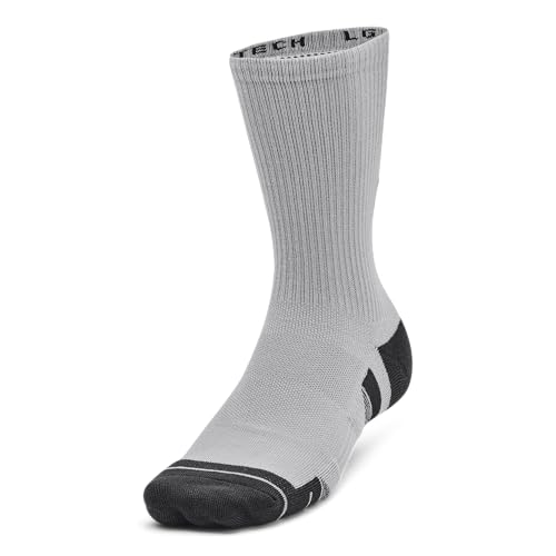 Under Armour Performance Tech High 3er Socken Weiß grau, L Herren